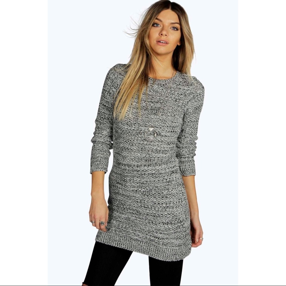 Boohoo Joni Marl Tunic Jumper - Small